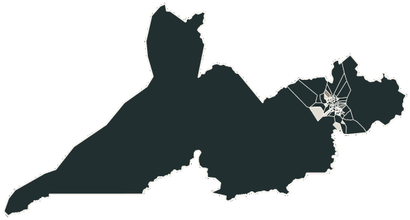 Mapa de Rio Branco com o partido mais votado em cada bairro para Deputado federal, 2026
