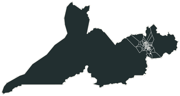 Mapa de Rio Branco com o partido mais votado em cada bairro para Senado (2 vagas), 2026