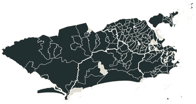 Mapa de Rio de Janeiro com o candidato a presidente mais votado em cada bairro, 2018