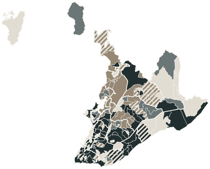 Mapa de Salvador com o partido mais votado em cada bairro para Deputado federal, 2026