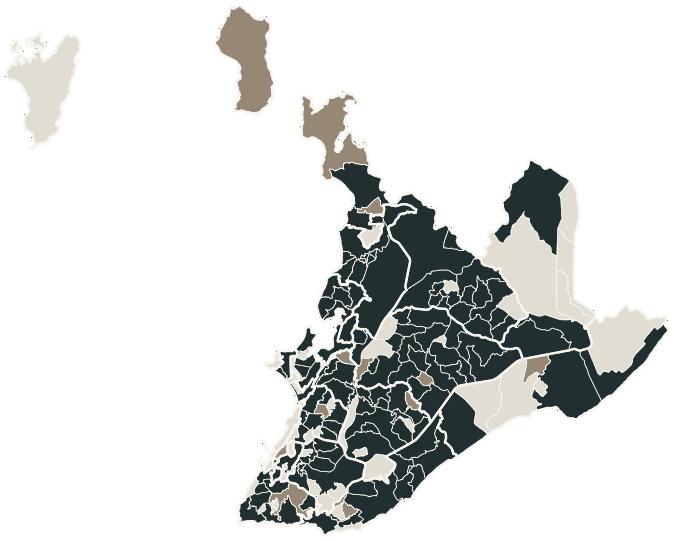 Mapa de Salvador com o partido mais votado em cada bairro para Governador, 2026
