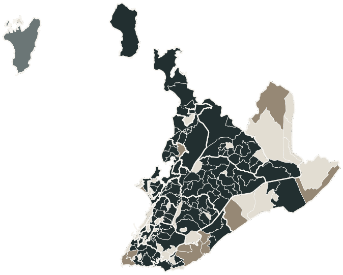 Mapa de Salvador com o partido mais votado em cada bairro para Senado (2 vagas), 2026