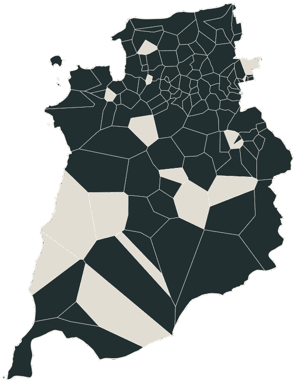 Mapa de São Luís com o partido mais votado em cada bairro para Governador, 2026