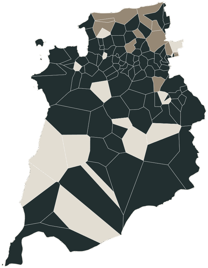Mapa de São Luís com o candidato a presidente mais votado em cada bairro, 2026