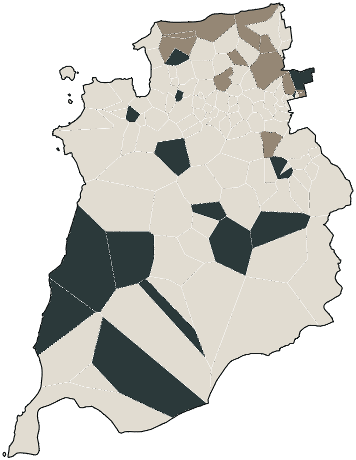 Mapa de São Luís com o candidato a presidente mais votado em cada bairro, 2026