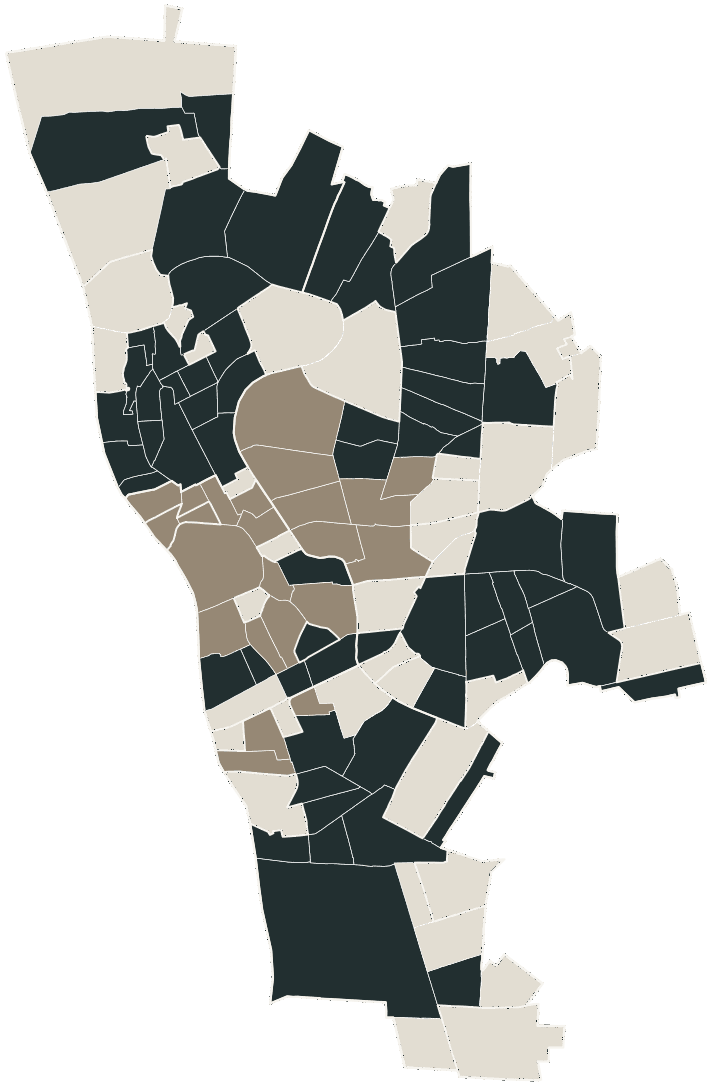 Mapa de Teresina com o candidato a presidente mais votado em cada bairro, 2018