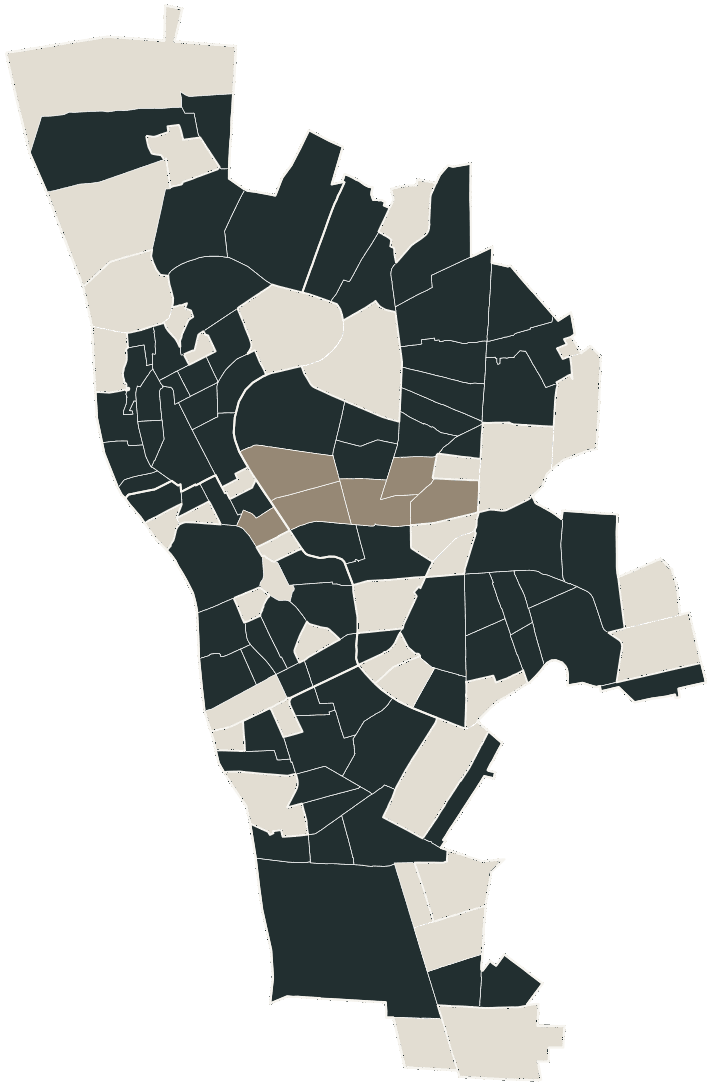 Mapa de Teresina com o candidato a presidente mais votado em cada bairro, 2026