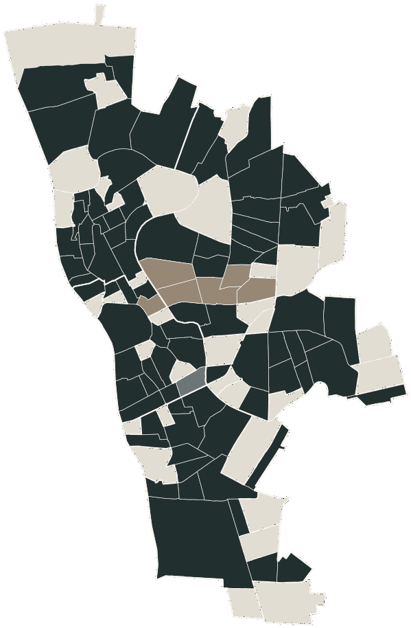 Mapa de Teresina com o partido mais votado em cada bairro para Senado (2 vagas), 2026