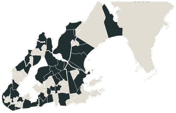 Mapa de Vitória com o partido mais votado em cada bairro para Governador, 2026